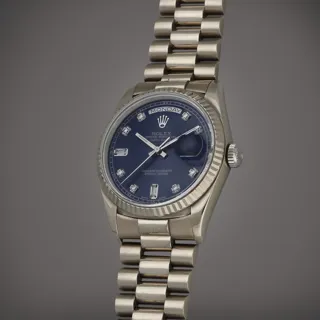 Rolex Day-Date 36 18239 White gold Blue