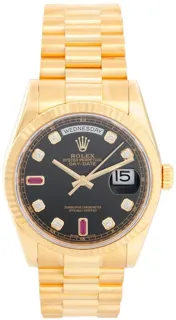 Rolex Day-Date 36 118238-0394 Yellow gold Black