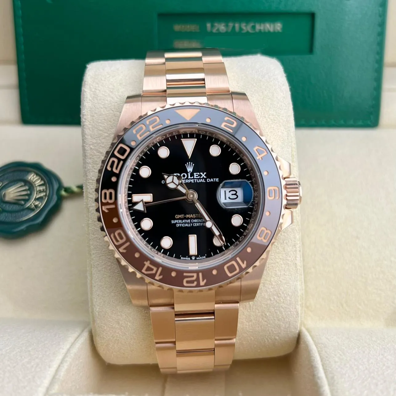 Rolex GMT-Master II 126715CHNR-0001 40mm Everose gold Black