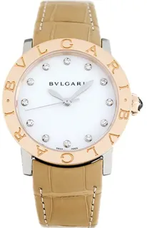 Bulgari Bvlgari 33 Two-Tone Rose gold and Stainless steel White