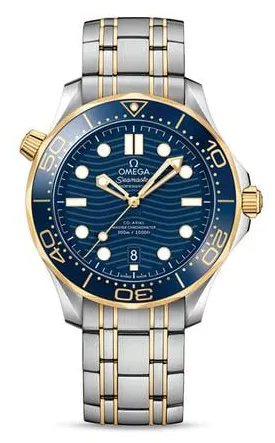 Omega Seamaster Diver 300M 210.20.42.20.03.001 42mm Yellow gold and Stainless steel Blue