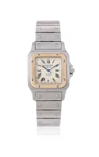 Cartier Santos Galbée 1566 Stainless steel and Gold-plated Champagne