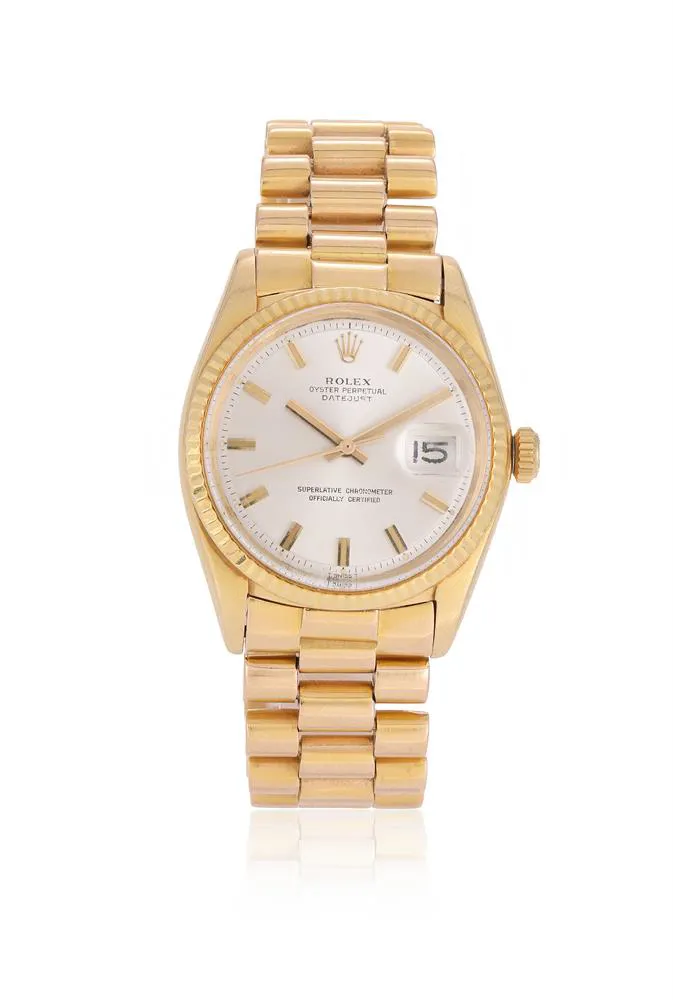 Rolex Datejust 1601 35mm Yellow gold Silver