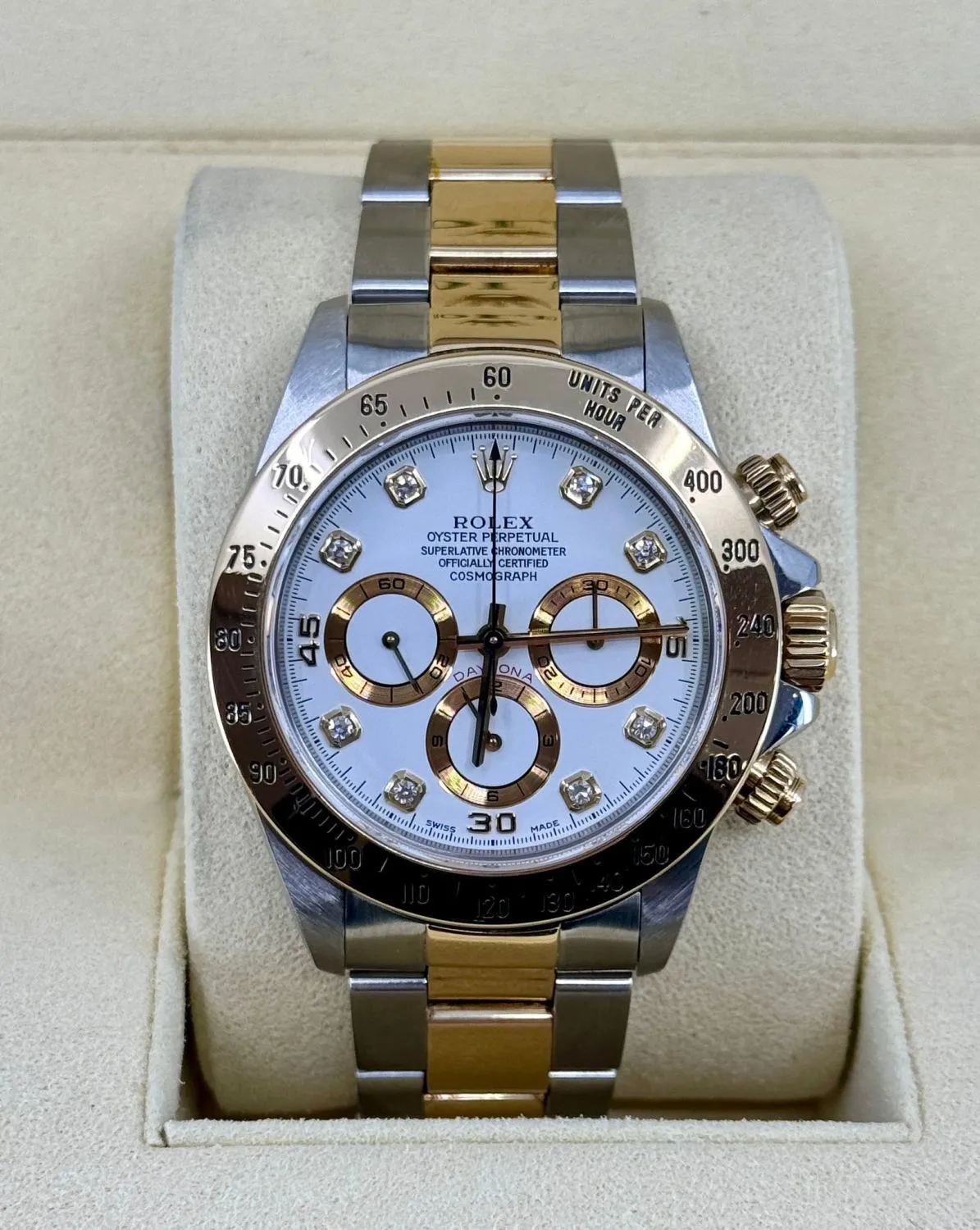 Rolex Daytona 16523 40mm Steel and yellow gold White