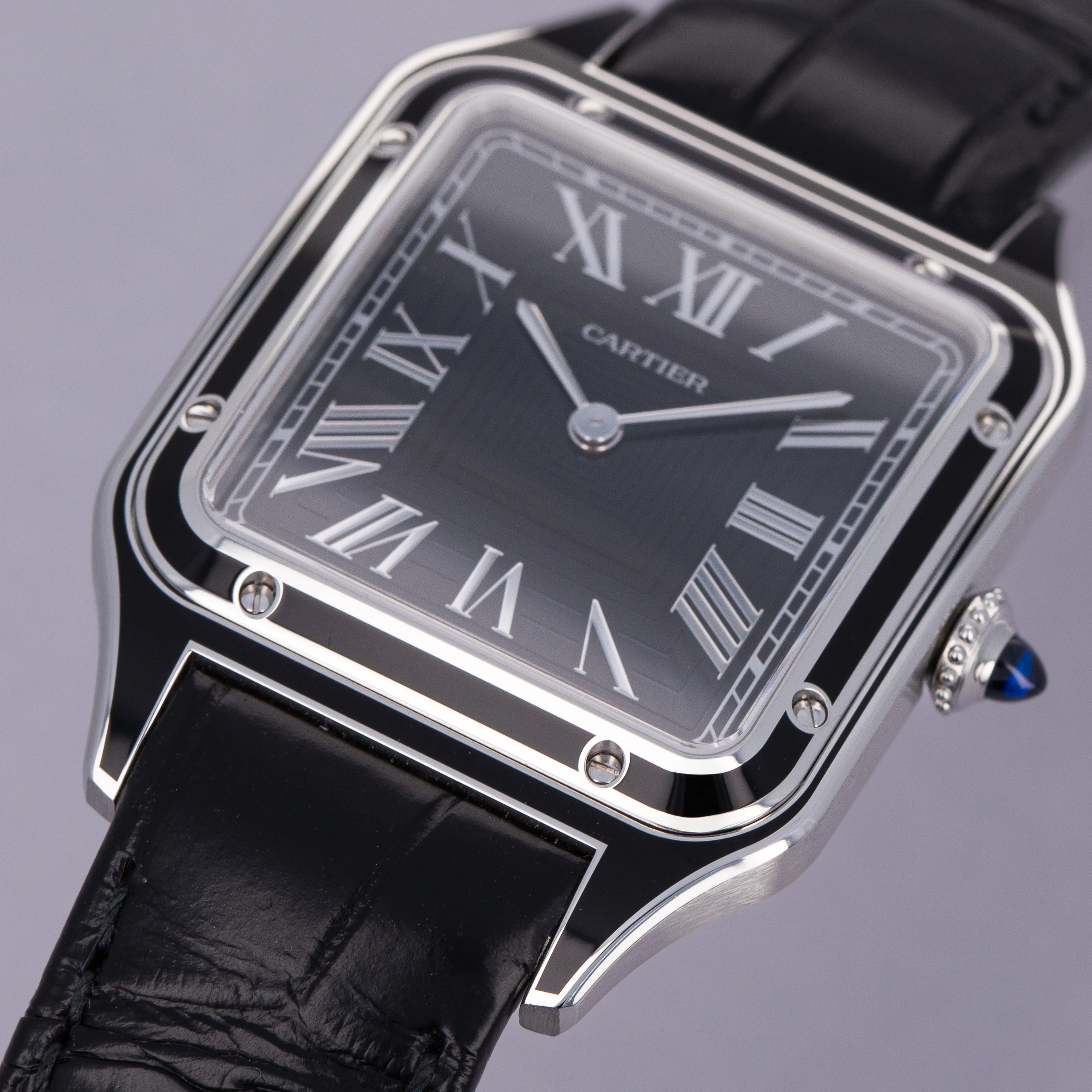 Cartier Santos Dumont WSSA0046 43.5mm Stainless steel Black 2