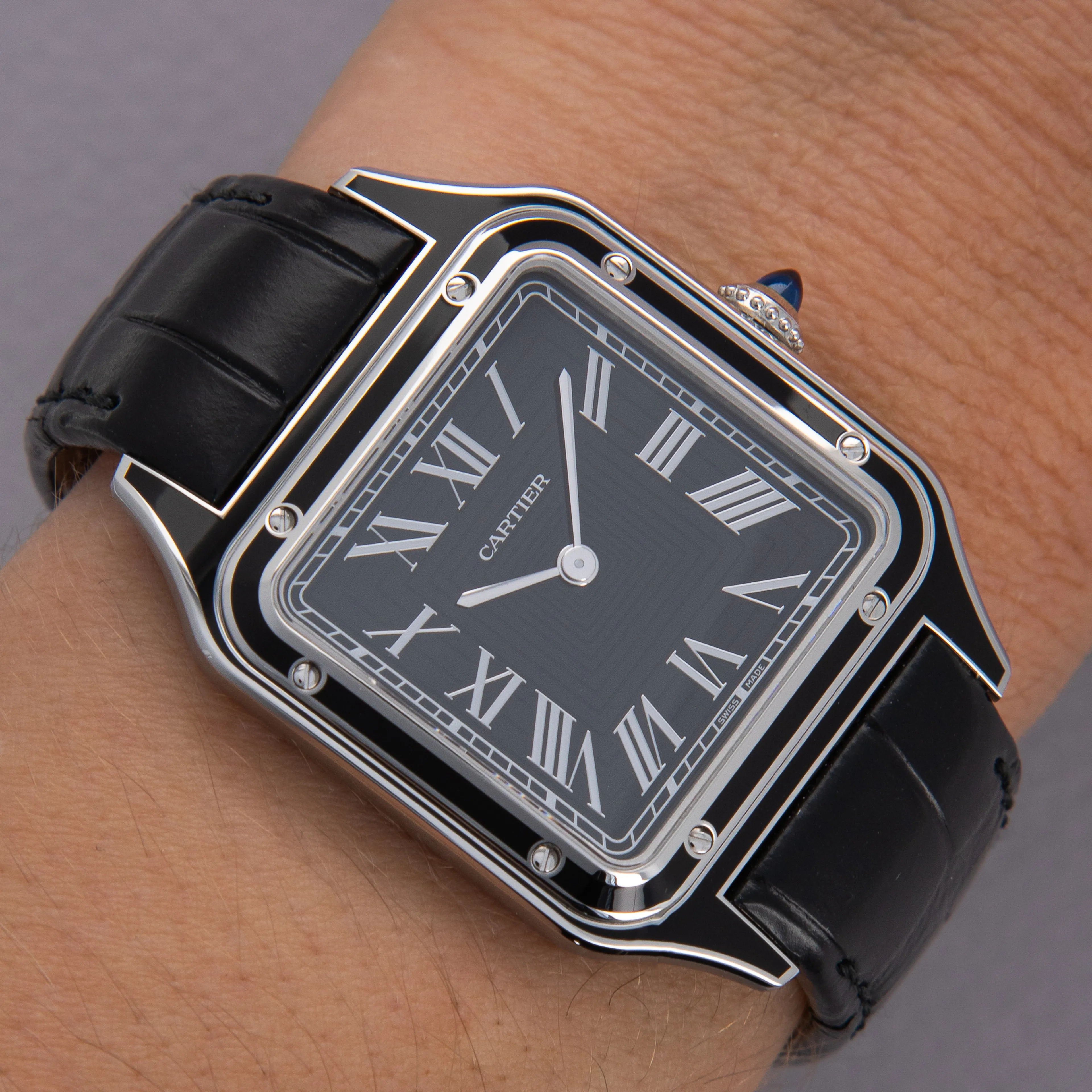 Cartier Santos Dumont WSSA0046 43.5mm Stainless steel Black 19