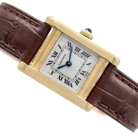 Cartier Tank 78093 20mm Yellow gold White