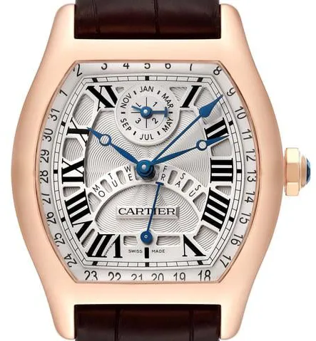 Cartier Tortue W1580045 45.5mm Rose gold Silver