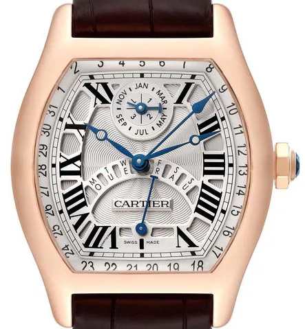 Cartier Tortue W1580045 45.5mm Rose gold Silver 1