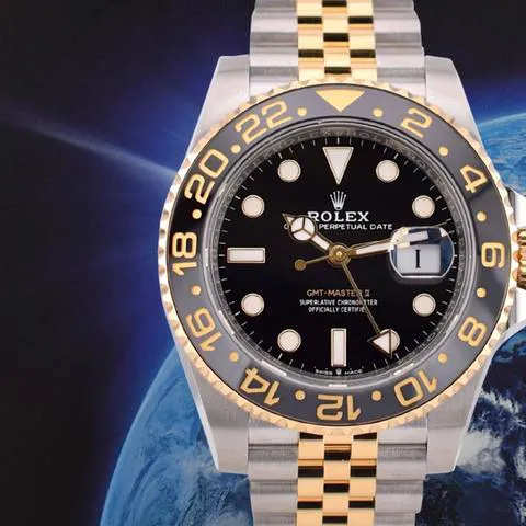 Rolex GMT-Master II 126713GRNR 40mm Yellow gold and Stainless steel Black