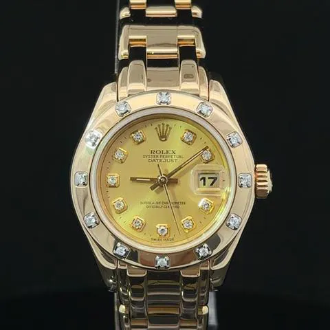 Rolex Lady-Datejust Pearlmaster 80318 29mm Yellow gold Champagne