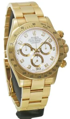 Rolex Daytona 116528 40mm Yellow gold White 2