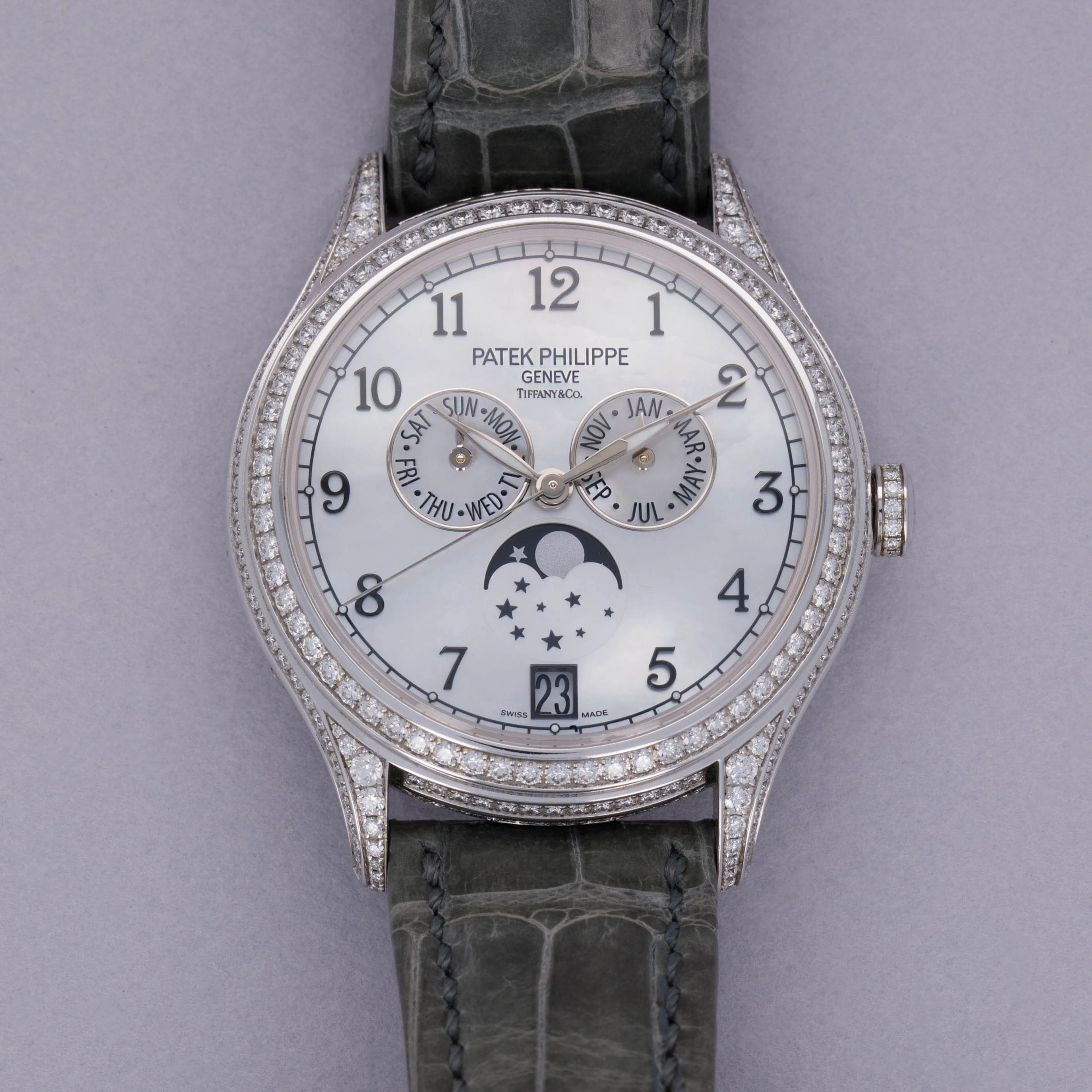 Patek Philippe Annual Calendar 4948G-010 38mm White gold and Diamond White Mother of Pearl