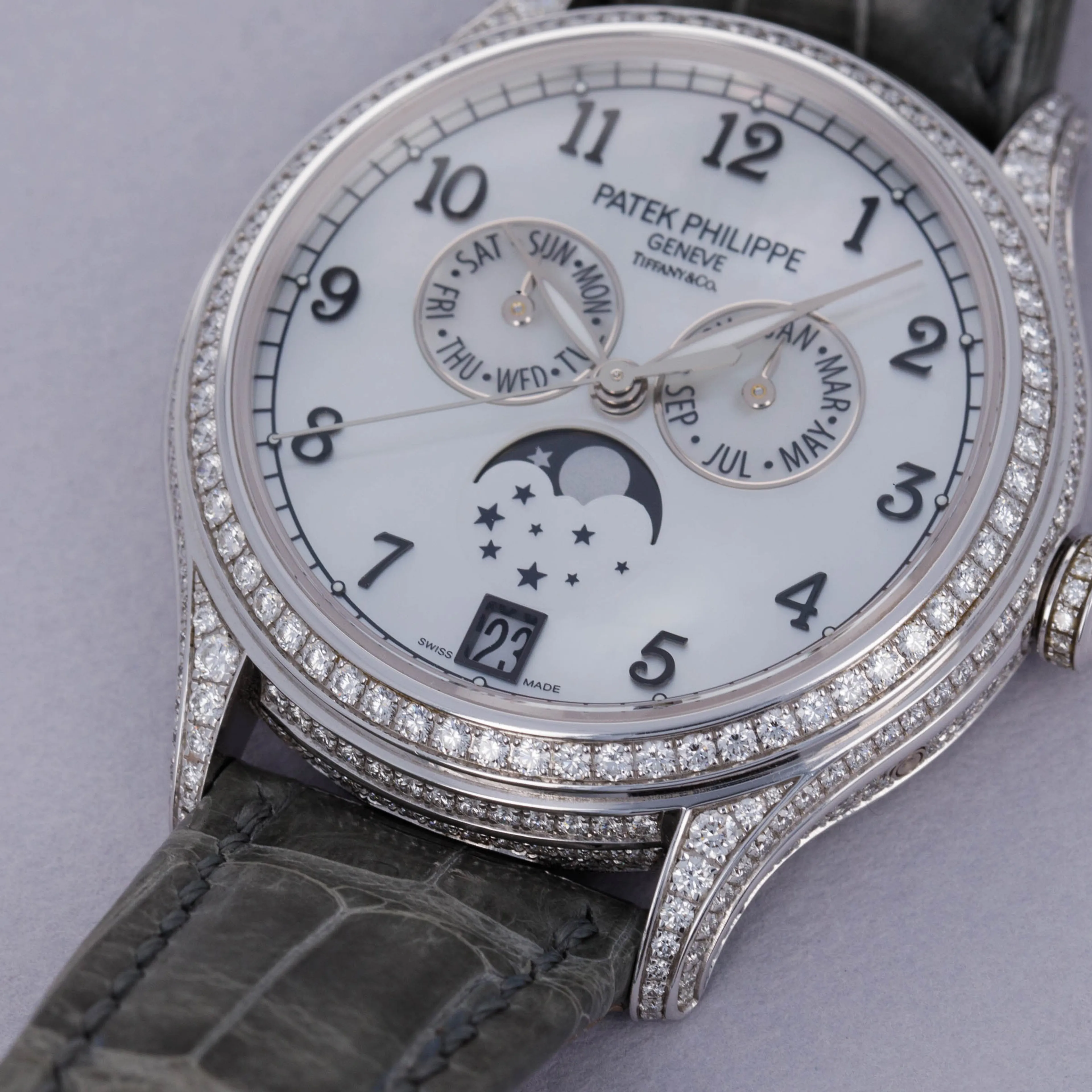 Patek Philippe Annual Calendar 4948G-010 38mm White gold and Diamond White Mother of Pearl 2