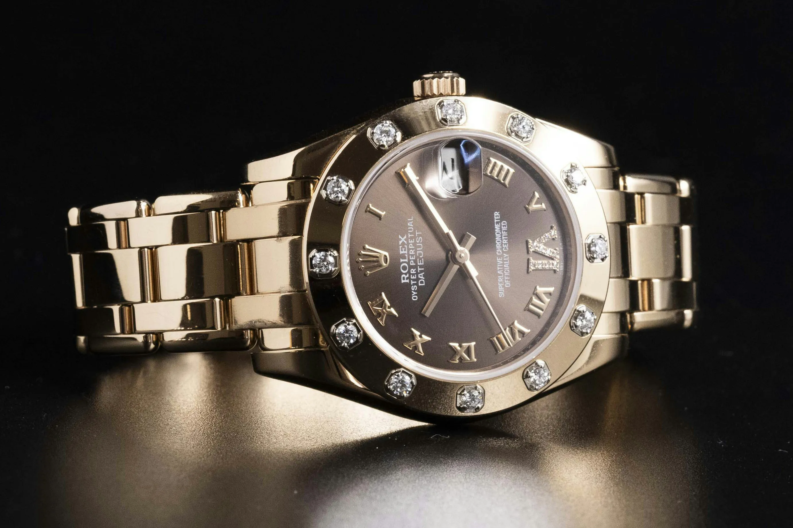 Rolex Pearlmaster 81315 34mm Rose gold Brown