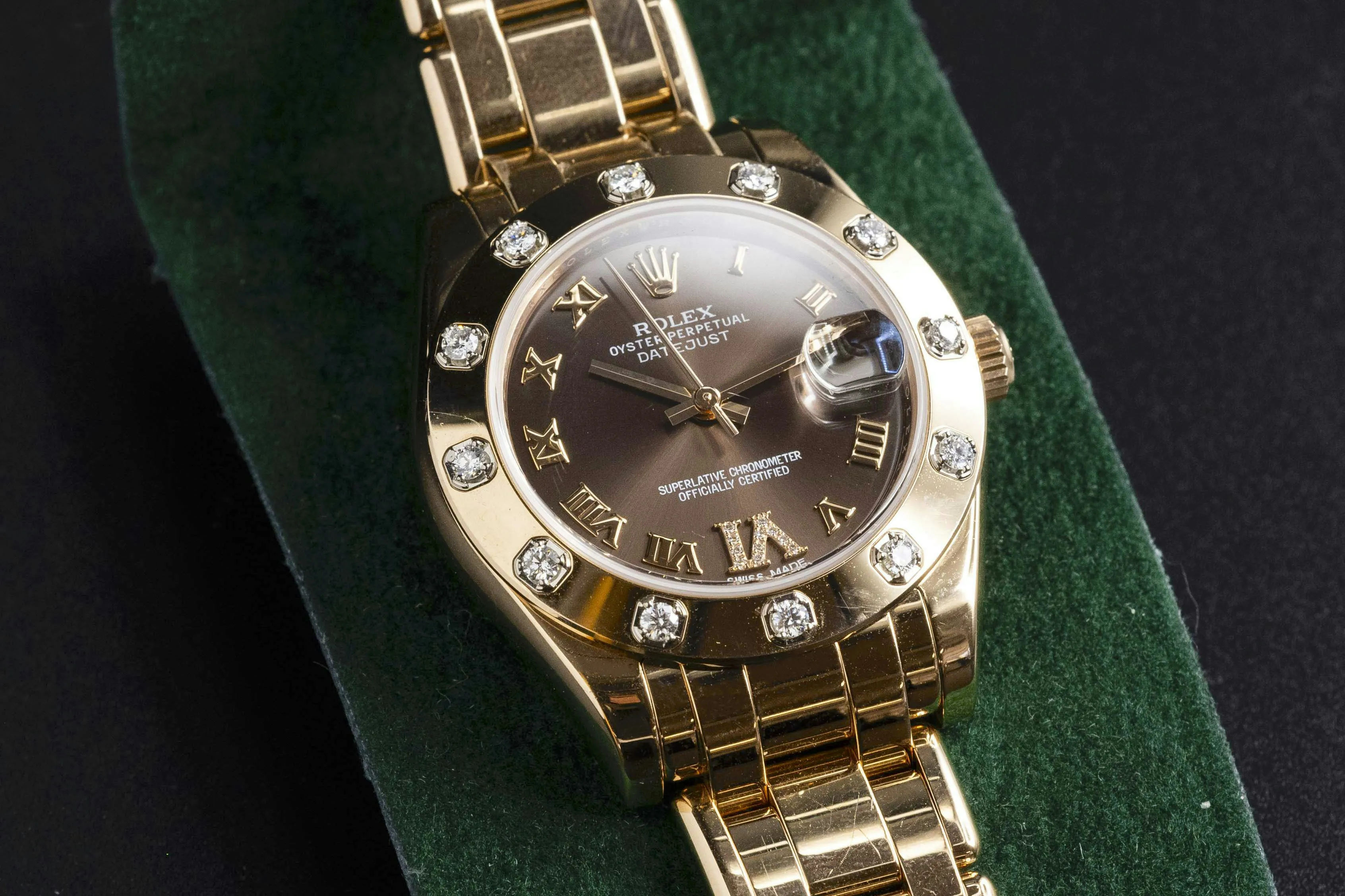 Rolex Pearlmaster 81315 34mm Rose gold Brown 14