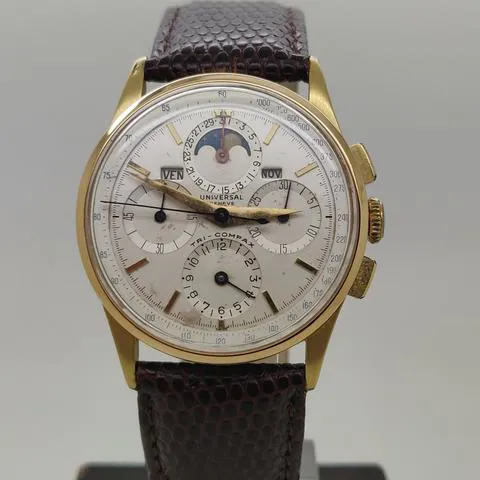 Universal Genève Compax 12’266 35mm Yellow gold Silver 14