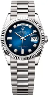 Rolex Day-Date 36 128239-0023 White gold Blue