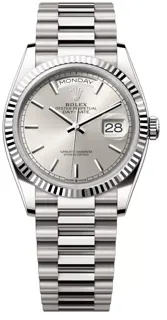 Rolex Day-Date 36 128239-0005 White gold Silver