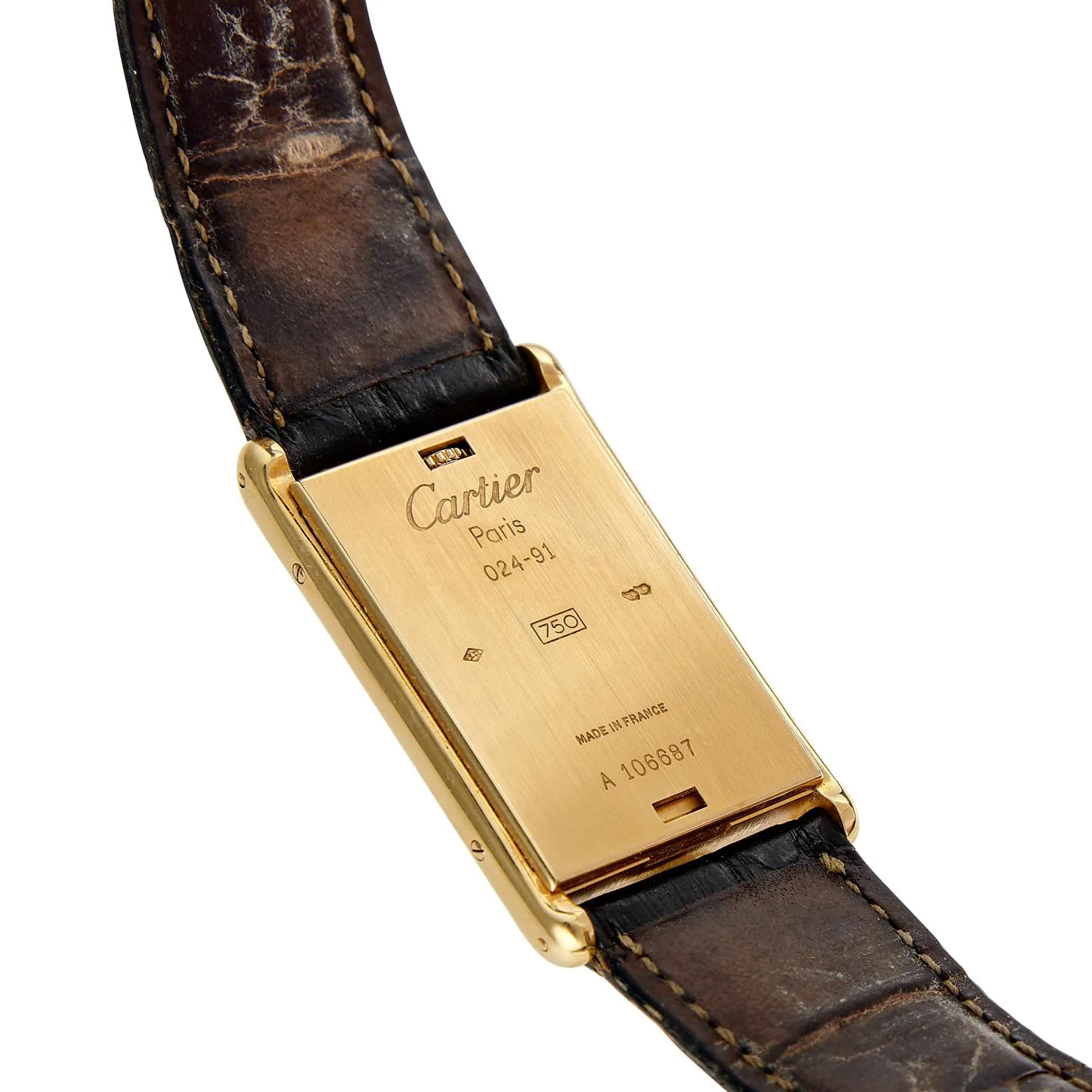 Cartier Tank Basculante 024-91 23mm Yellow gold Silver 3