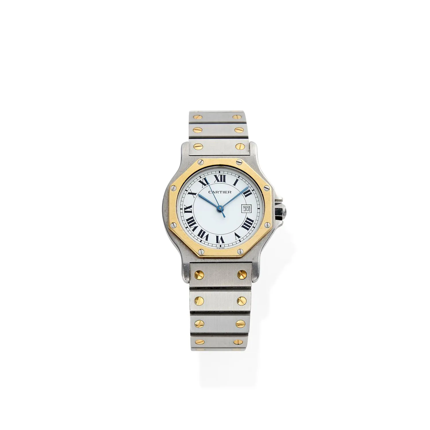 Cartier Santos Octagonal 2966 29mm Yellow gold and Stainless steel White