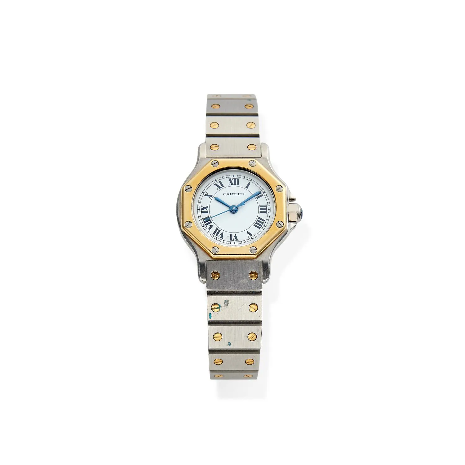 Cartier Santos 0907 24mm Yellow gold and Stainless steel White