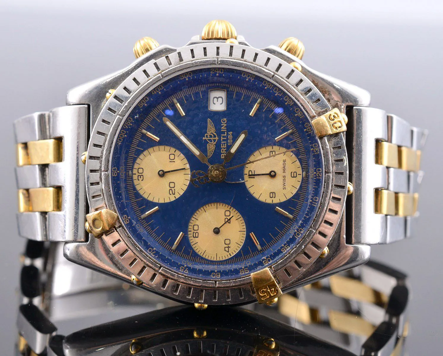 Breitling Stainless steel and 18k yellow gold Blue