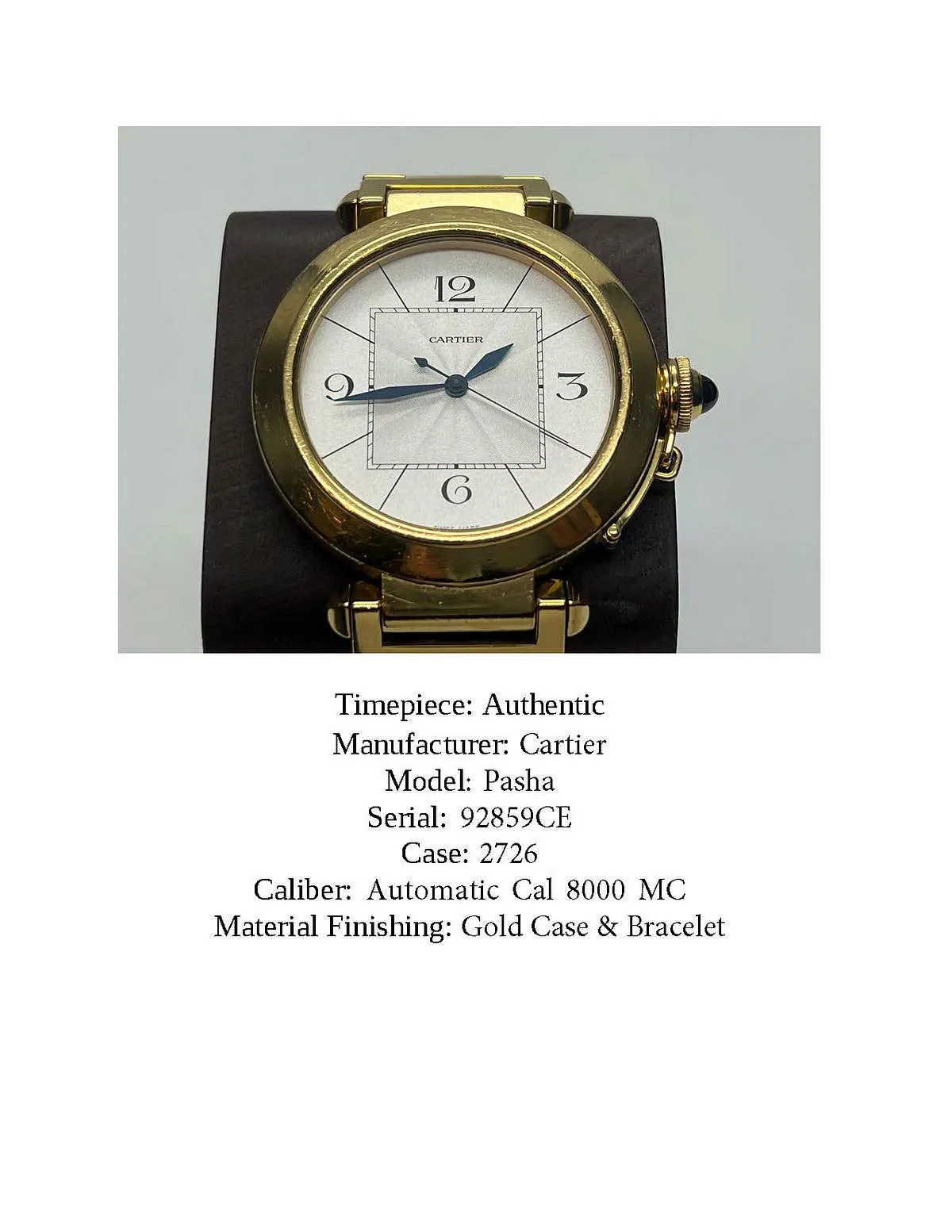 Cartier Pasha 18k yellow gold 13