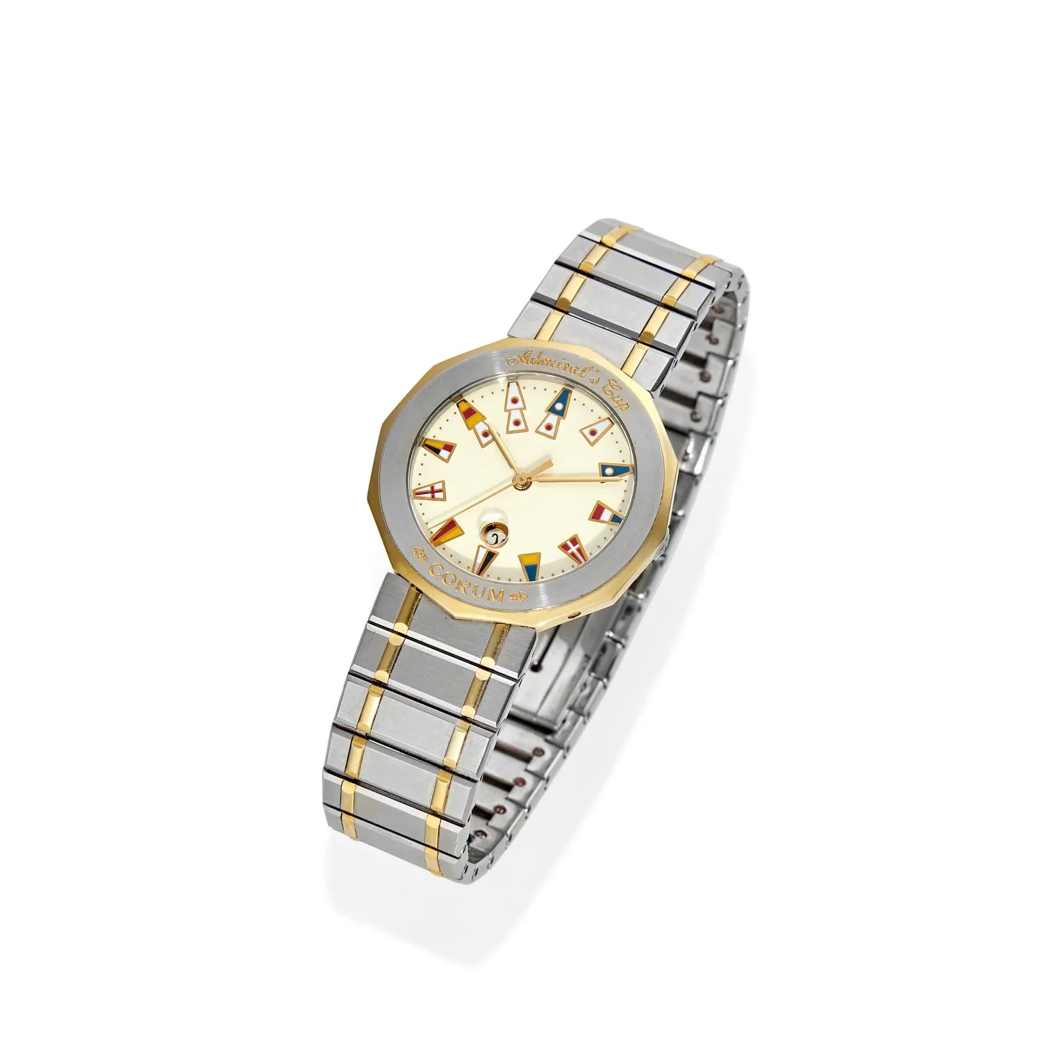 Corum Admiral's Cup 99.810.21 V52 35mm Yellow gold and Stainless steel Cream