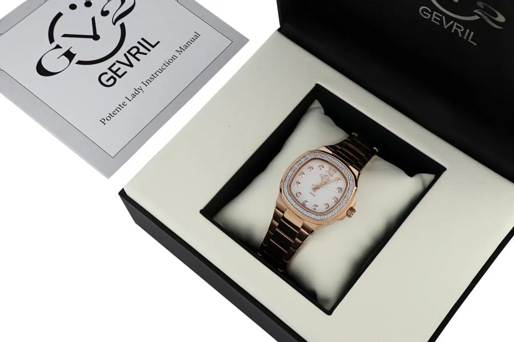 Gevril GV2 33mm Rose gold and Stainless steel and Diamond Mother of pearl & Diamond