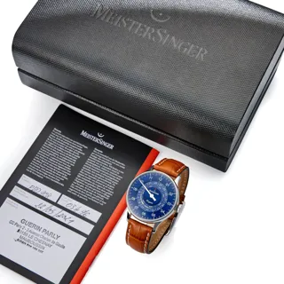 MeisterSinger Pangaea PDD908 Stainless steel Blue