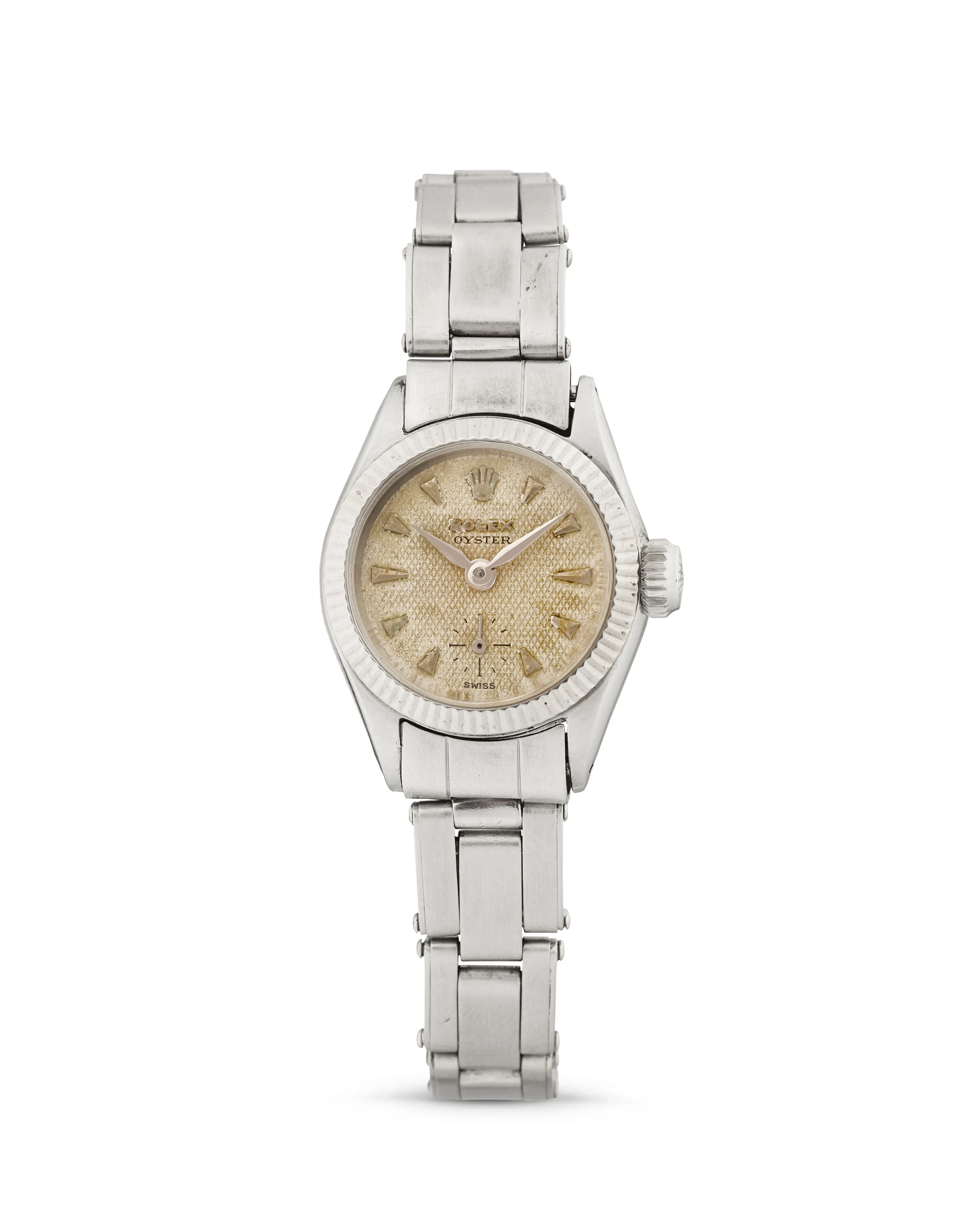 Rolex Precision 6525 21mm White gold and stainless steel Cream