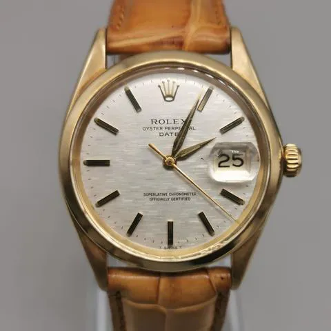 Rolex Oyster Perpetual Date 1500 34mm Yellow gold Silver