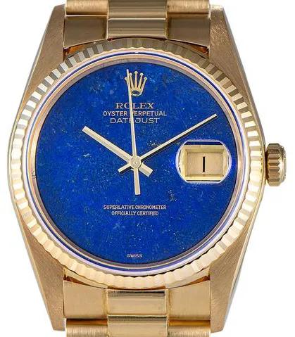 Rolex Datejust 36 16018 36mm Yellow gold Blue