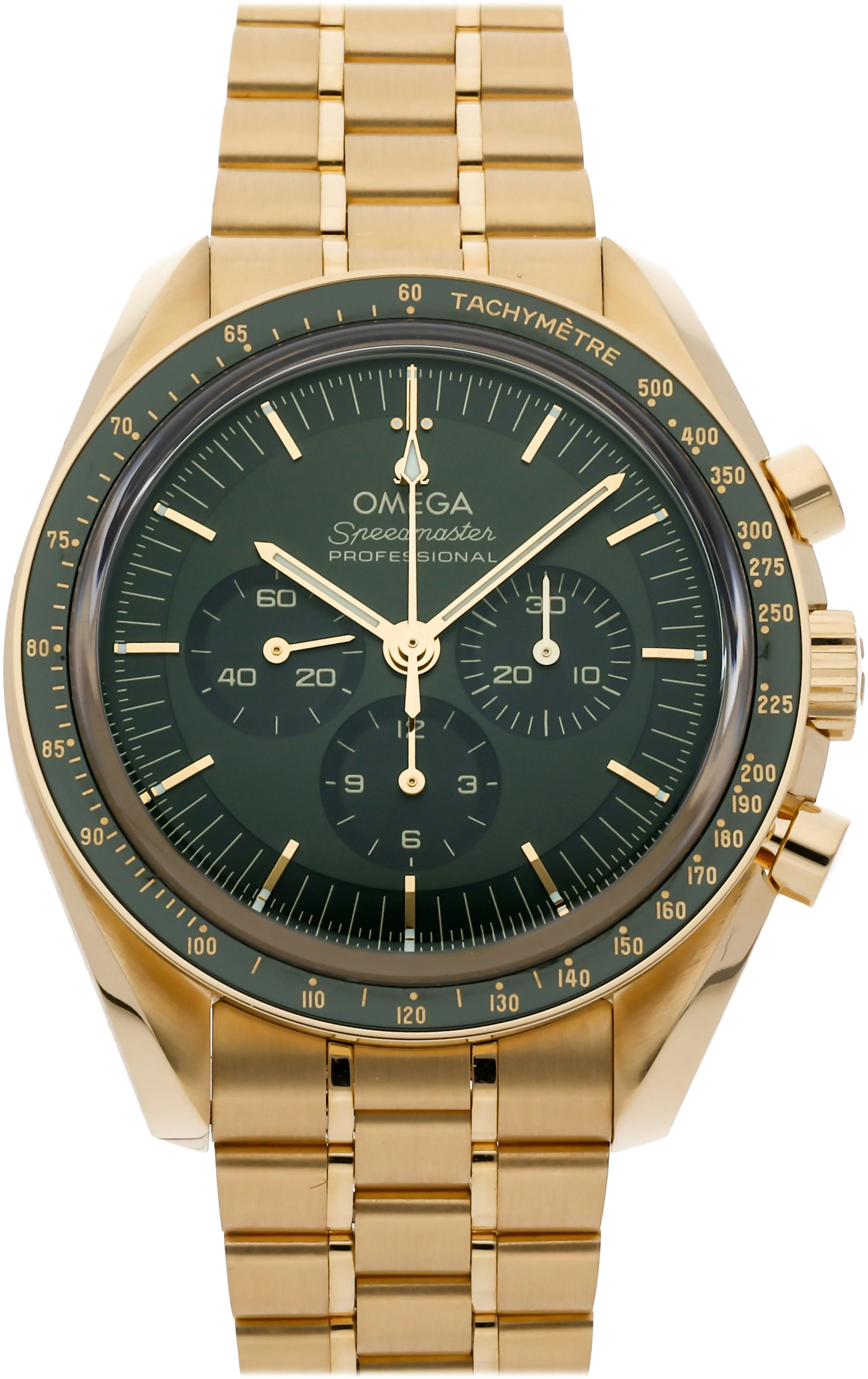 Omega Speedmaster 310.60.42.50.10.001 42mm Yellow gold Green