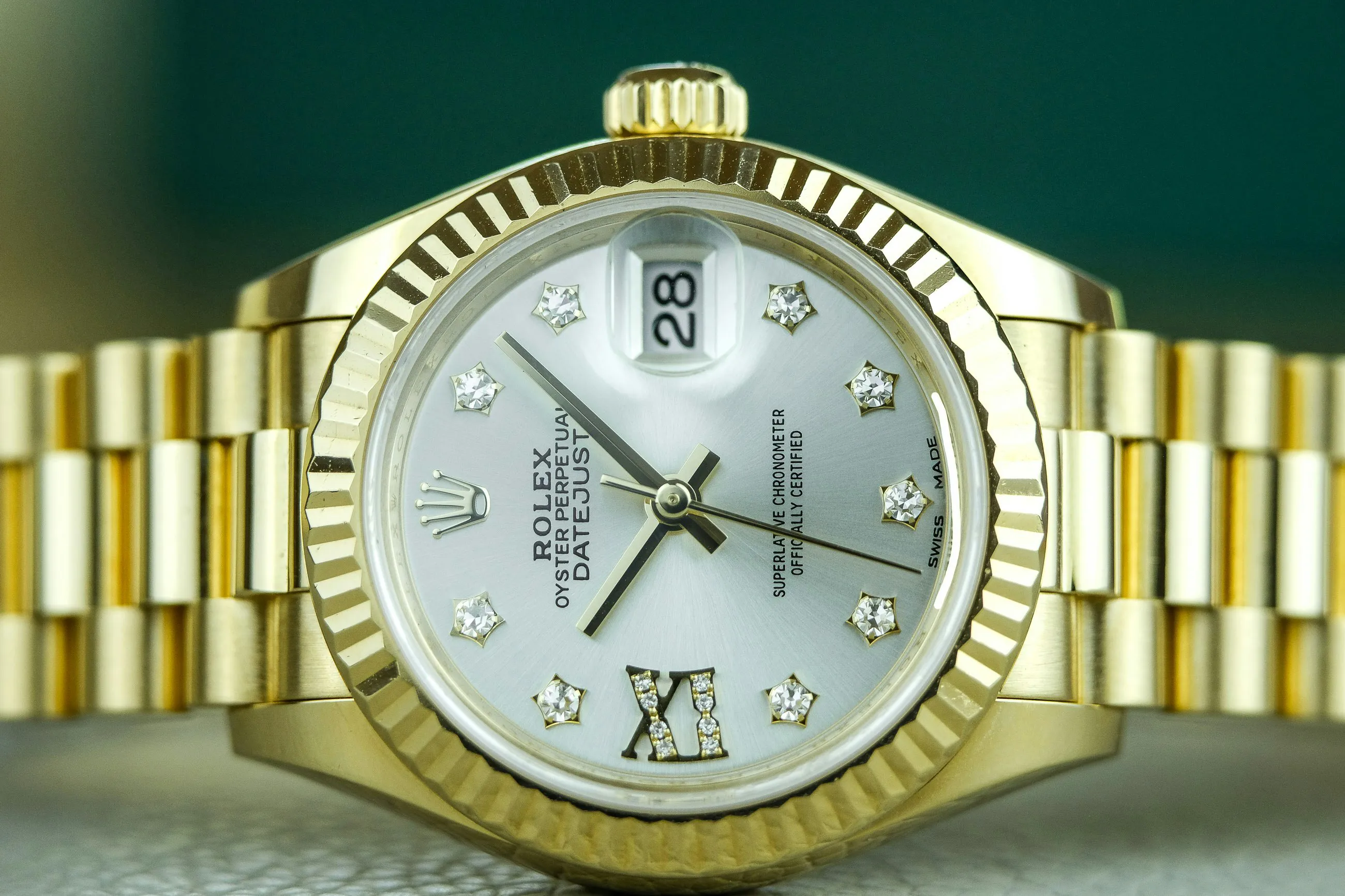 Rolex Lady-Datejust 279178 28mm Yellow gold Silver with diamond 1