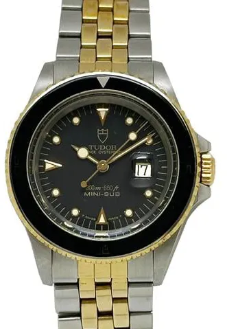 Tudor Mini Sub 94401 33mm Yellow gold and stainless steel Black
