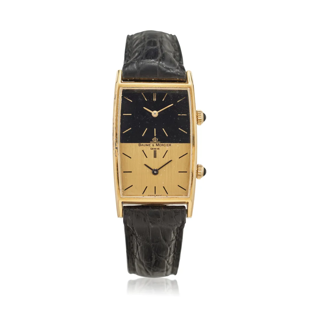 Baume & Mercier Dualtime 32002 24mm Yellow gold Black and champagne