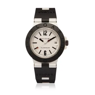 Bulgari Diagono AL 38 TA Aluminium and Rubber Silver