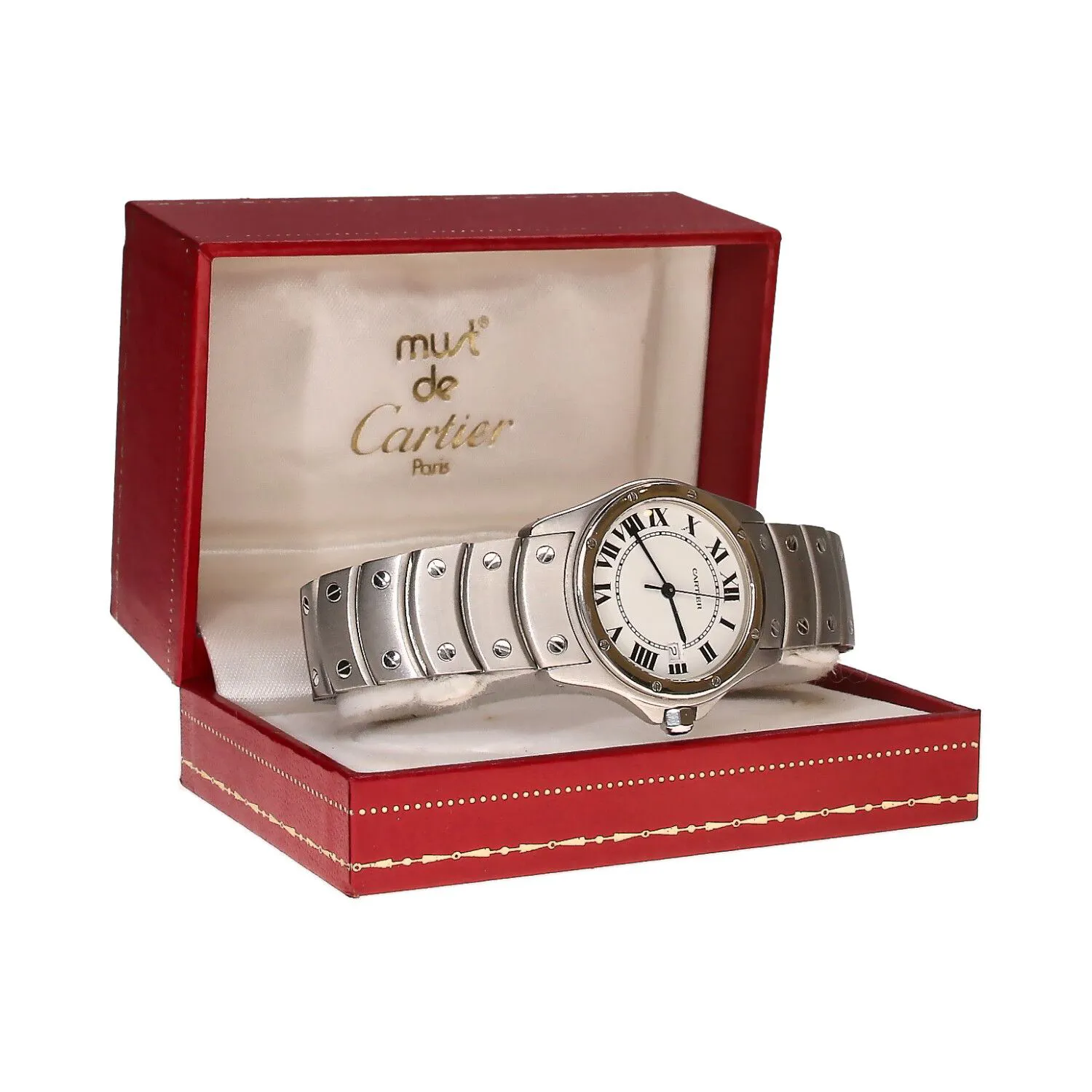 Cartier Santos Ronde 32mm Stainless steel White