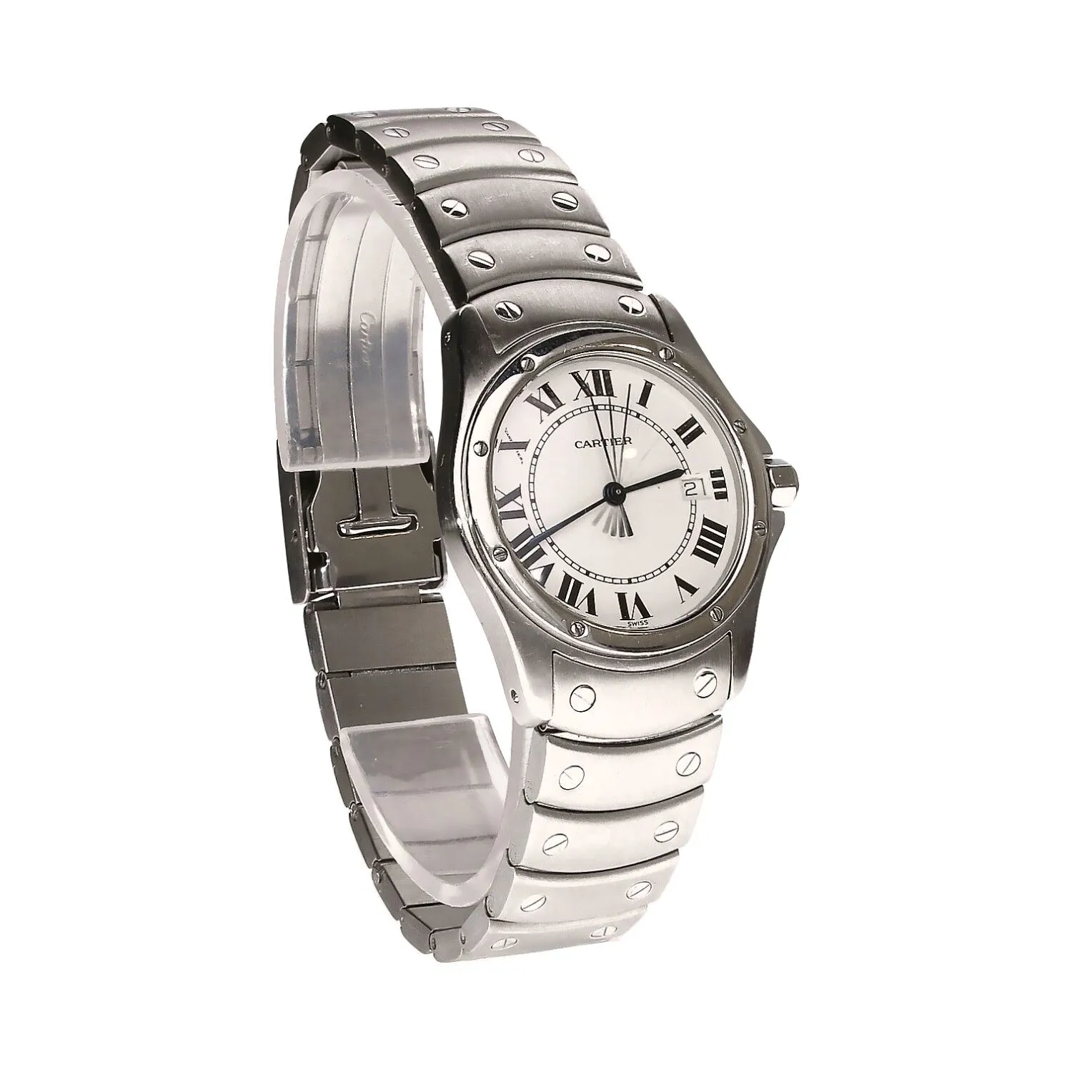 Cartier Santos Ronde 32mm Stainless steel White 1