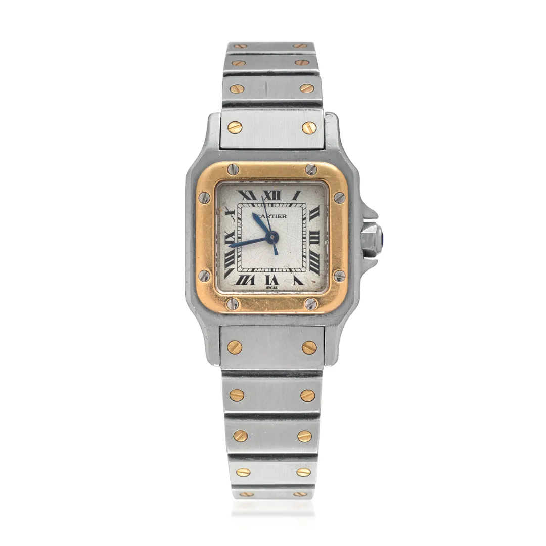 Cartier Santos 24mm Yellow gold and stainless steel White