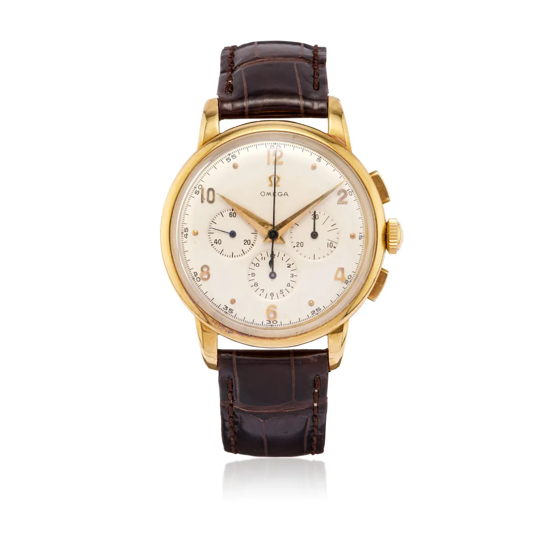 Omega Chronograph 2466 37mm Yellow gold Silvered