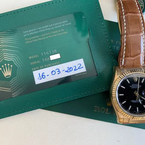 Rolex Datejust 116138 36mm Yellow gold Black 2