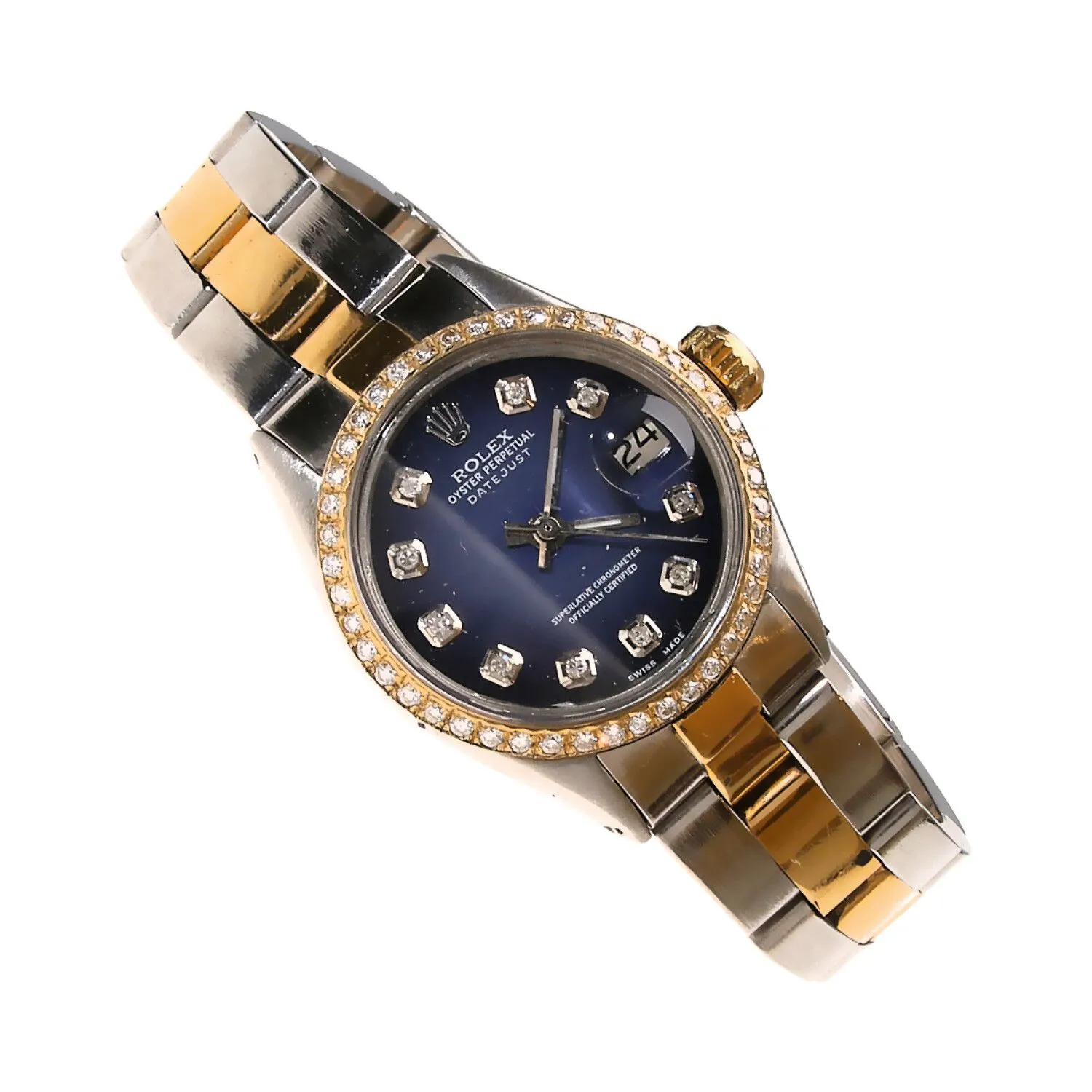 Rolex Datejust 27mm Yellow gold and Stainless steel and Diamond Blue