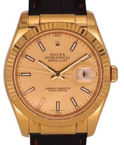 Rolex Datejust 116138 36mm Yellow gold Champagne