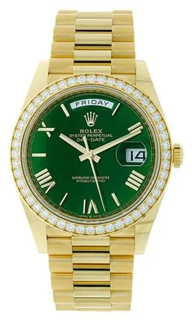 Rolex Day-Date 40 228348RBR 40mm Yellow gold Green