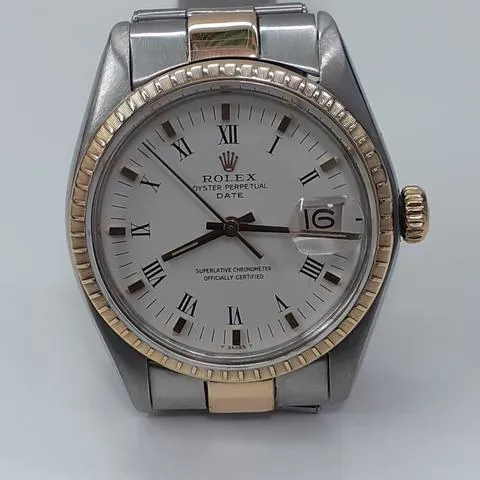 Rolex Oyster Perpetual Date 1505 34mm Yellow gold and Stainless steel White