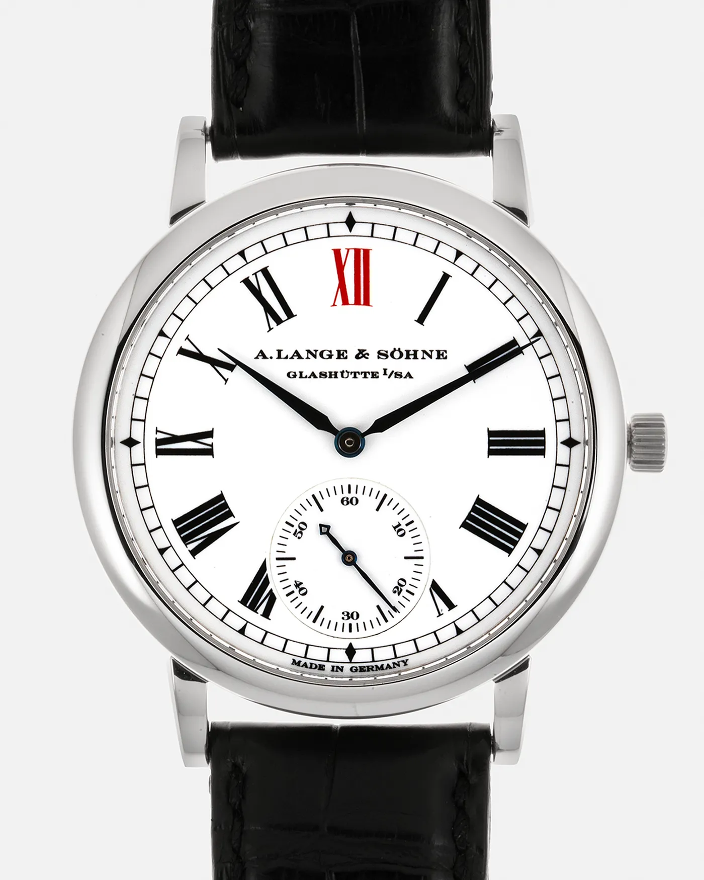 A. Lange & Söhne Langematik 302.025 37mm Platinum 950 Case, Grand Feu Enamel Dial White