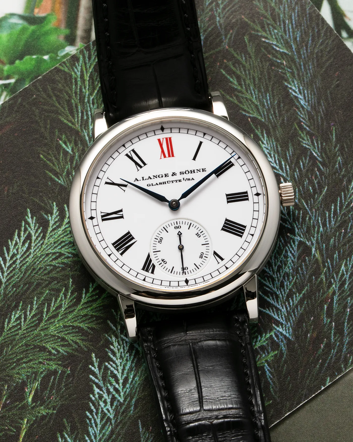 A. Lange & Söhne Langematik 302.025 37mm Platinum 950 Case, Grand Feu Enamel Dial White 9